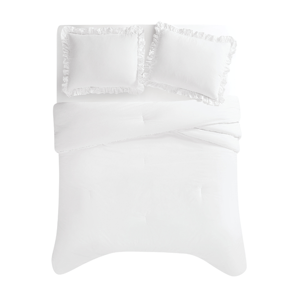 The Farmhouse by Rachel Ashwel Ruffled Washed Cotton 3pc. Comfor