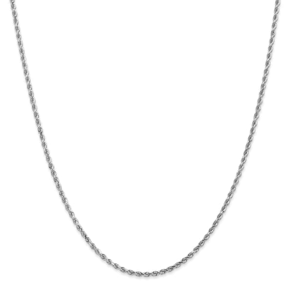 Gold Classics&#8482; 2mm. 14k White Gold Diamond Cut Rope Anklet