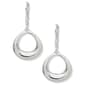 Anne Klein Silver-Tone Puffy Beveled Open Drop Earrings - image 1