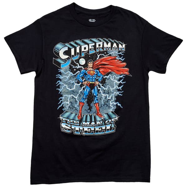 Young Mens Superman Man of Steel Short Sleeve Tee - image 