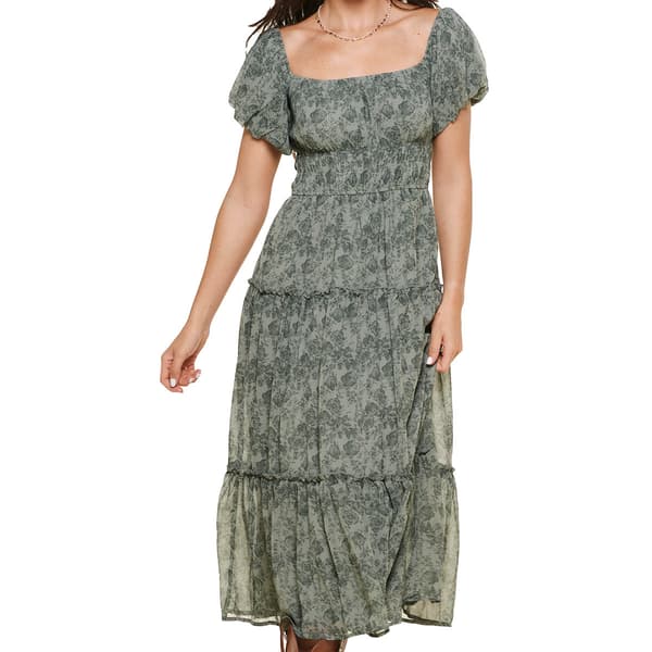 Juniors Trixxi Shadow Garden Midi Dress