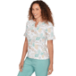Womens Hearts of Palm Fresh Start Roll Tab Sleeve Leaf Blouse - image 3