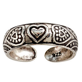 Barefootsies Antique Sterling Silver Heart Toe Ring
