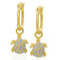 Gianni Argento Diamond Accent Turtle Hoop Earrings - image 1