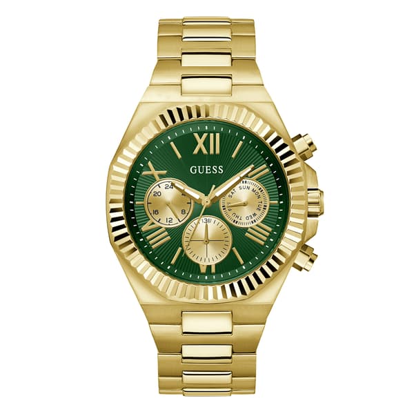 Mens Guess Gold-Tone Multi Function Dress Watch - GW0703G2 - image 
