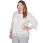 Plus Size Alfred Dunner Al Fresco Flounce Sleeve Snakeskin Blouse - image 3