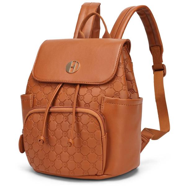 ELLE Compass Vegan Leather Monogram Mini Backpack