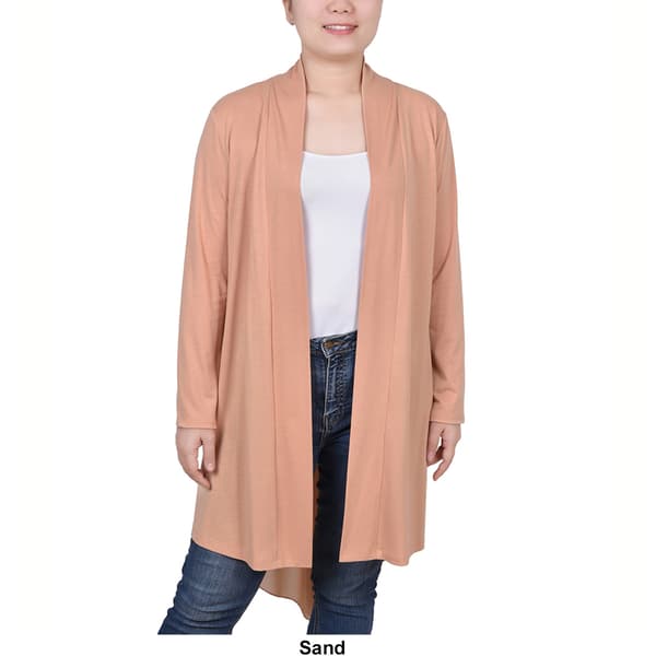 Womens NY Collection Chiffon Back Cozy Cardigan