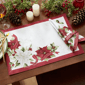 Threadmade Clarette Poinsettia Holiday Fabric Napkins - Set of 4 - image 3