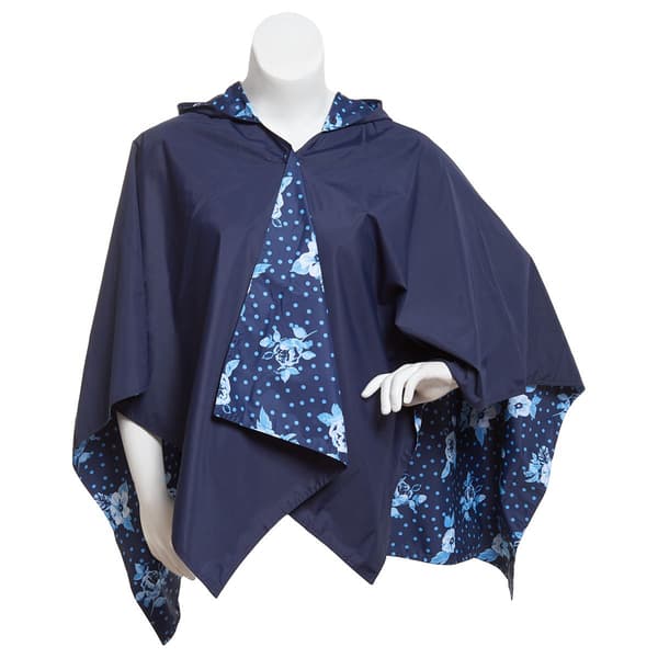 Womens Capelli New York Reversible Floral Dot Tumble Rain Slicker - image 