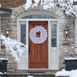 Northlight 36in. Icy White Iridescent Spruce Christmas Wreath