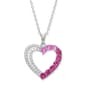 Gianni Argento Sterling Silver Lab Ombre Open Heart Pendant - image 1