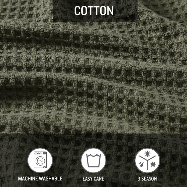 Eddie Bauer Solid Waffle Cotton Blanket