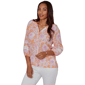 Womens Ruby Rd. Hothouse Florals 3/4 Sleeve Floral Button Blouse - image 3