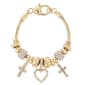 Beautiful Blessings Crystal Cross & Heart Charm Bracelet - image 1