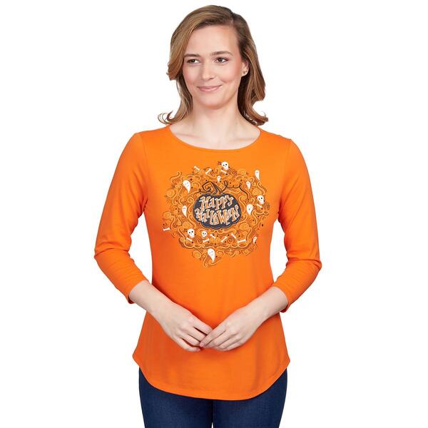 Petite Ruby Rd. Must Haves II Spooky Pumpkin 3/4 Sleeve Tee - image 