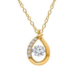 Nova Star(R) Gold over Silver Lab Grown Round Diamond Pendant