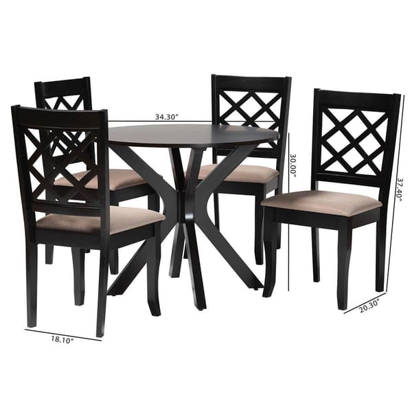 Baxton Studio Jana Modern Espresso Brown Wood 5pc. Dining Set