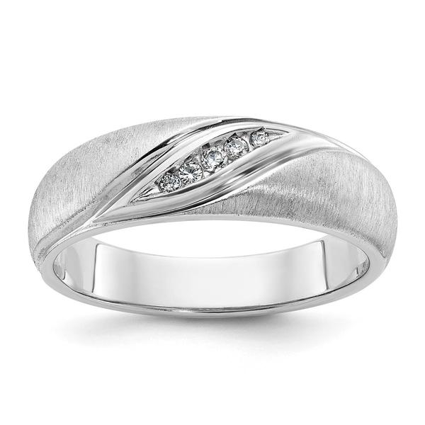 Mens Gentlemens Classics(tm) 14kt. White Gold 1/15ctw. Diamond Ring - image 