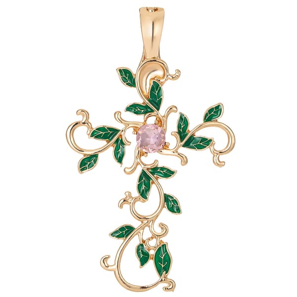 Wearable Art Gold-Tone Vince Cross Enhancer Pendant - image 