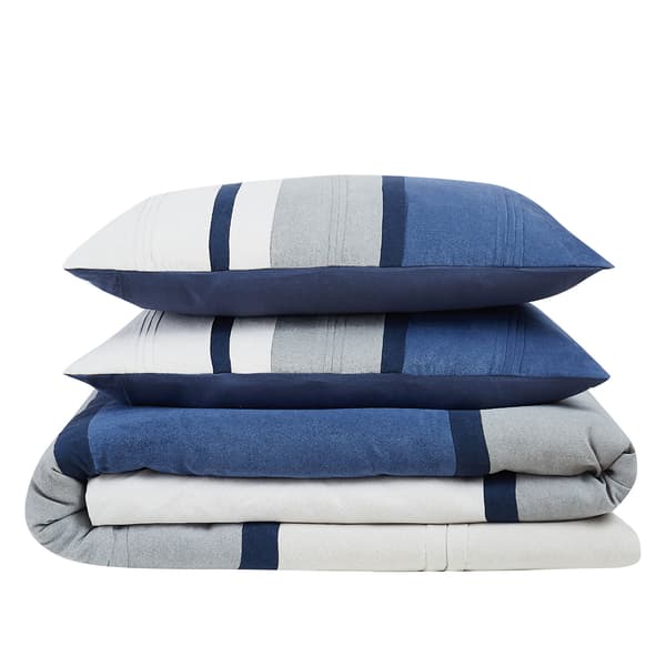 London Fog Newport Stripe Microsuede 5pc. Comforter Set