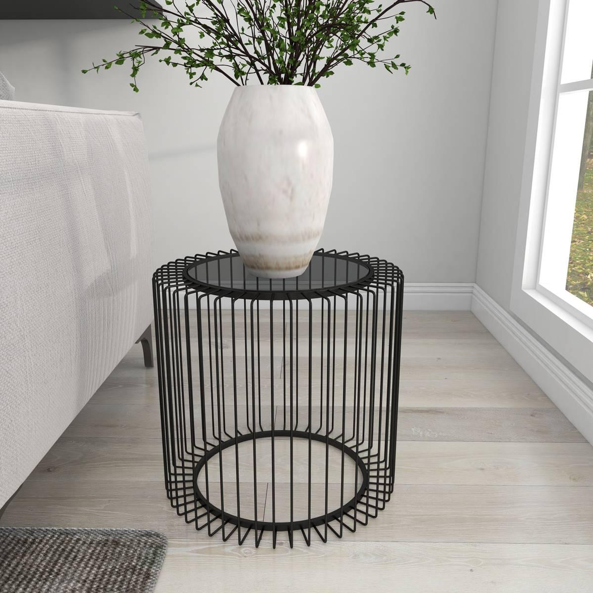 9th & Pike® Black Contemporary Metal Accent Table