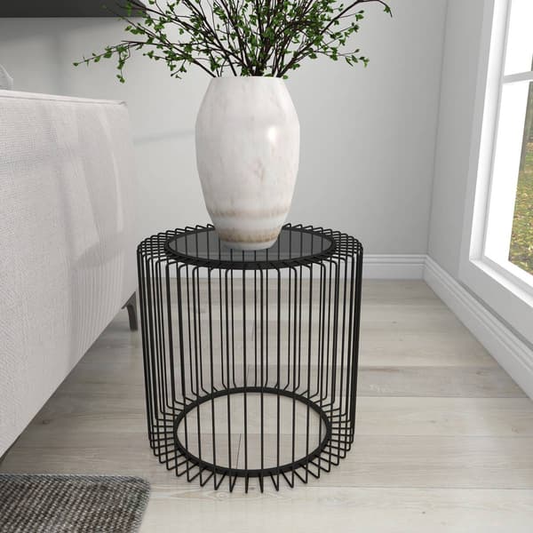9th & Pike® Black Contemporary Metal Accent Table