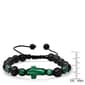 Mens Green Malachite Cross and Black Beaded Drawstring Bracelet - image 3