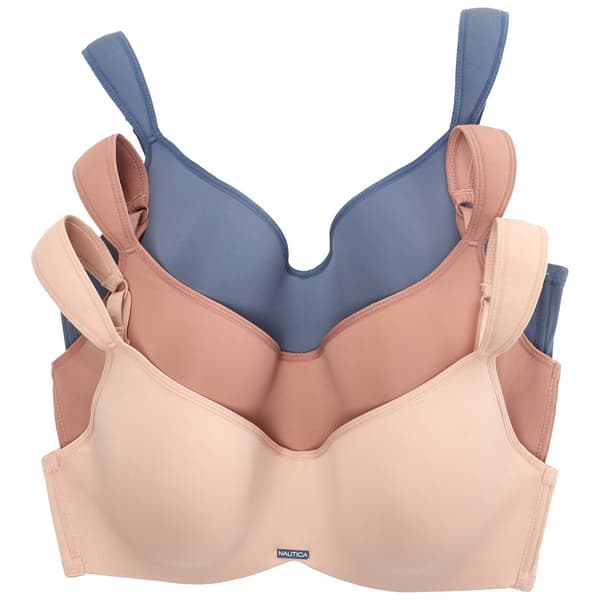 Plus Size Nautica 3pk. Hidden Wire Lightly Lined Bras NT3973-3PKS - image 