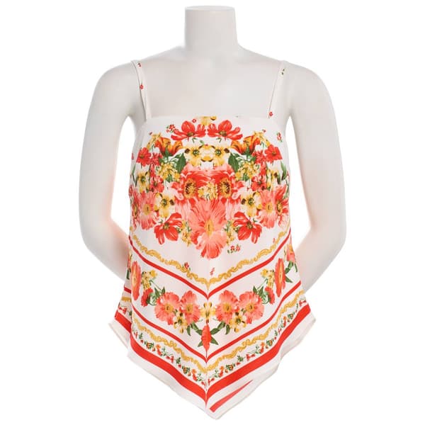 Juniors A. Byer Floral Print Scarf Hanky Hem Camisole