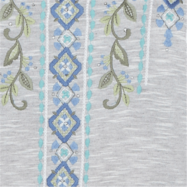 Plus Size Alfred Dunner Provence 3/4 Sleeve Embroidered Blouse