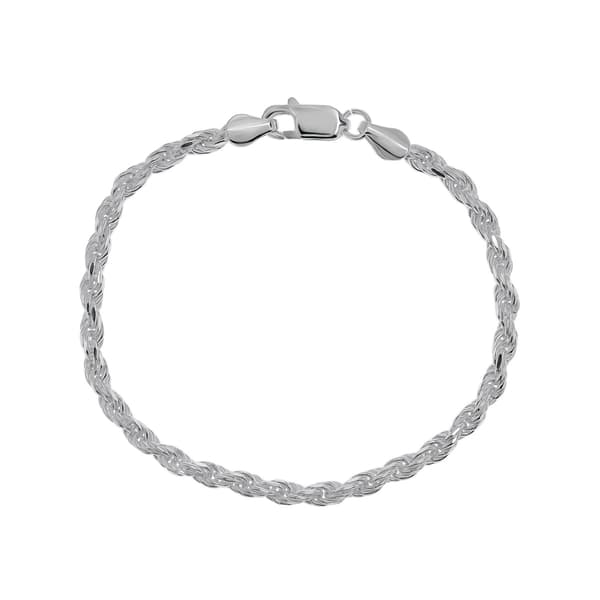 8in. Sterling Silver Rope Bracelet - image 