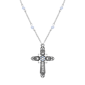 Symbols of Faith Center Flower Crystal Cross Bead Chain Necklace - image 1
