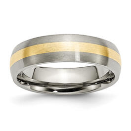 Mens Endless Affection&#40;tm&#41; 14kt. Yellow Gold Inlay 6mm Wedding Band