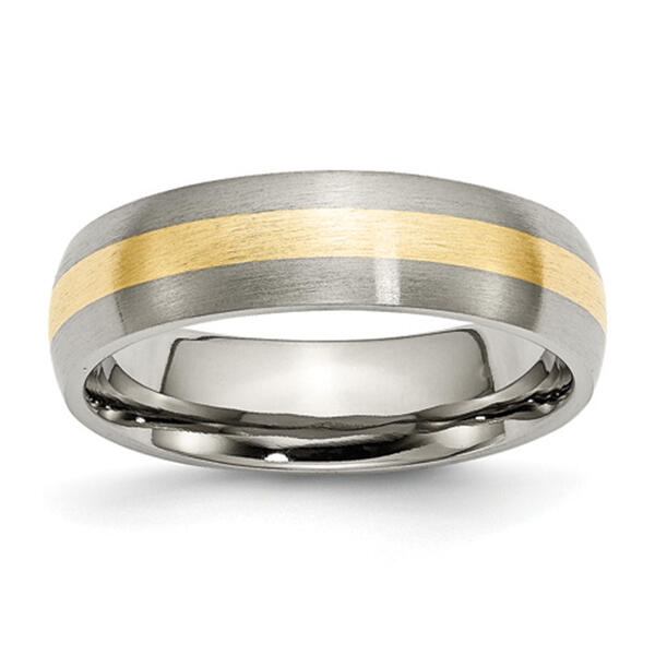 Mens Endless Affection&#40;tm&#41; 14kt. Yellow Gold Inlay 6mm Wedding Band - image 