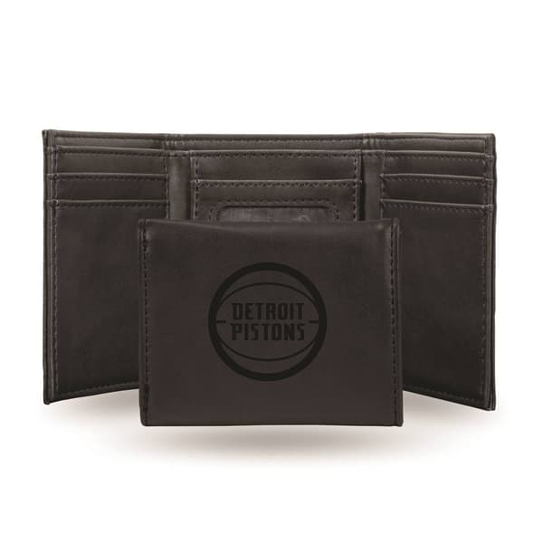 Mens NBA Detroit Pistons Faux Leather Trifold Wallet - image 