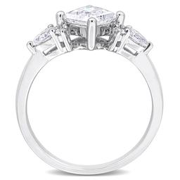 Sterling Silver 1 2/5ctw. White Moissanite Engagement Ring
