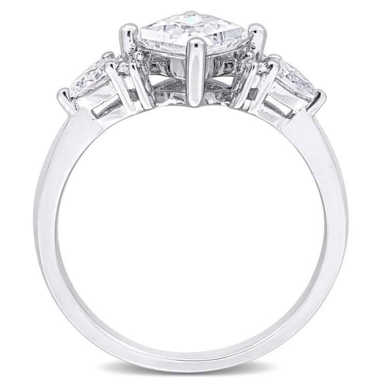 Sterling Silver 1 2/5ctw. White Moissanite Engagement Ring