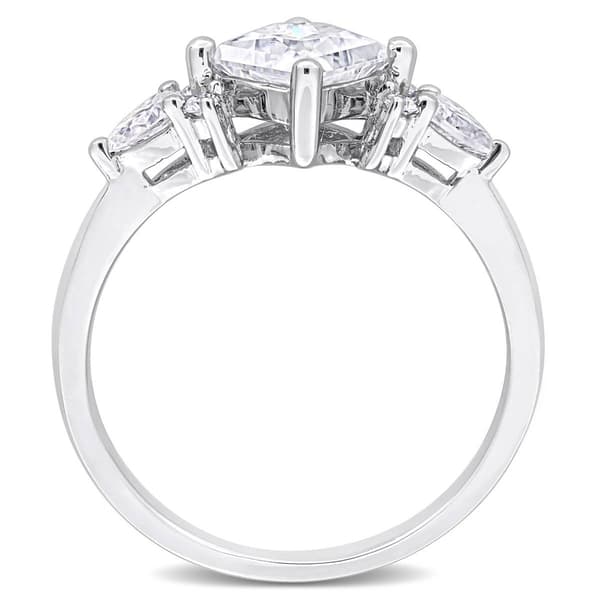 Sterling Silver 1 2/5ctw. White Moissanite Engagement Ring