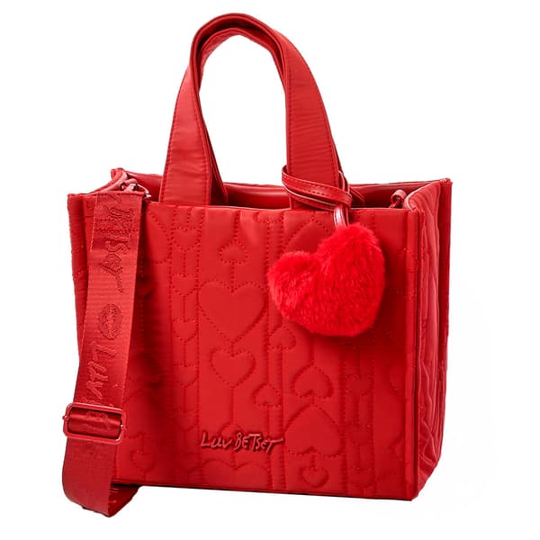 Betsey Johnson Nylon Tote with Heart Keychain - image 