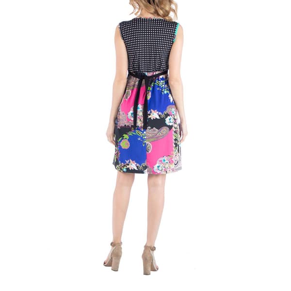 Plus Size 24/7 Comfort Apparel Geometric Maternity Cocktail Dress