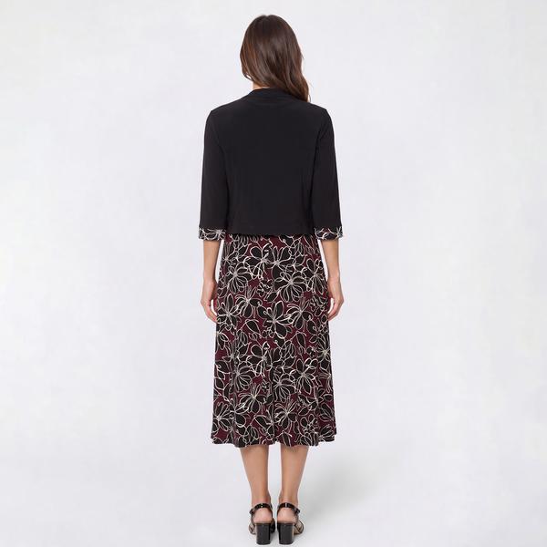 Womens Studio One 3/4 Sleeve Textured Floral Jacket Dress