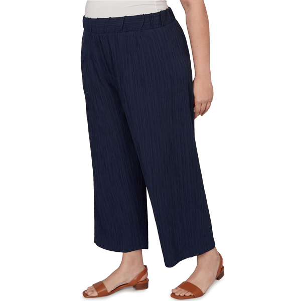 Plus Size Emaline Sapphire Serenade II Textured Pull On Capris