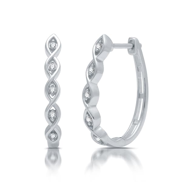 Diamond Classics™ Sterling Silver 1/10ctw. Hoop Earrings