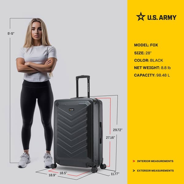U.S. Army Fox 28in. Spinner Luggage