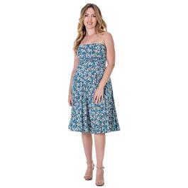 Womens 24/7 Comfort Apparel A-Line Strapless Knee Length Dress