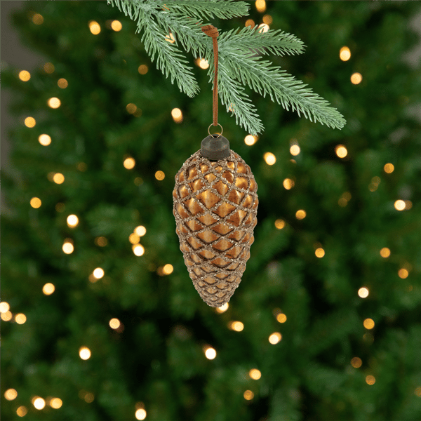 Northlight 4ct. Glittered Pine Cone Glass Christmas Ornaments