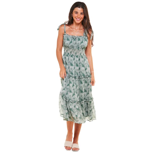 Juniors Trixxi Palm Bay Sleeveless Midi Dress