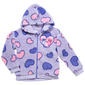 Girls (4-6x) Disney Stitch Heart Sherpa Full Zip Hooded Jacket - image 1