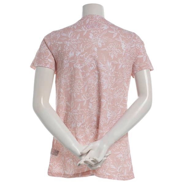 Petite Architect® Short Sleeve V Neck Splatter Floral Tee